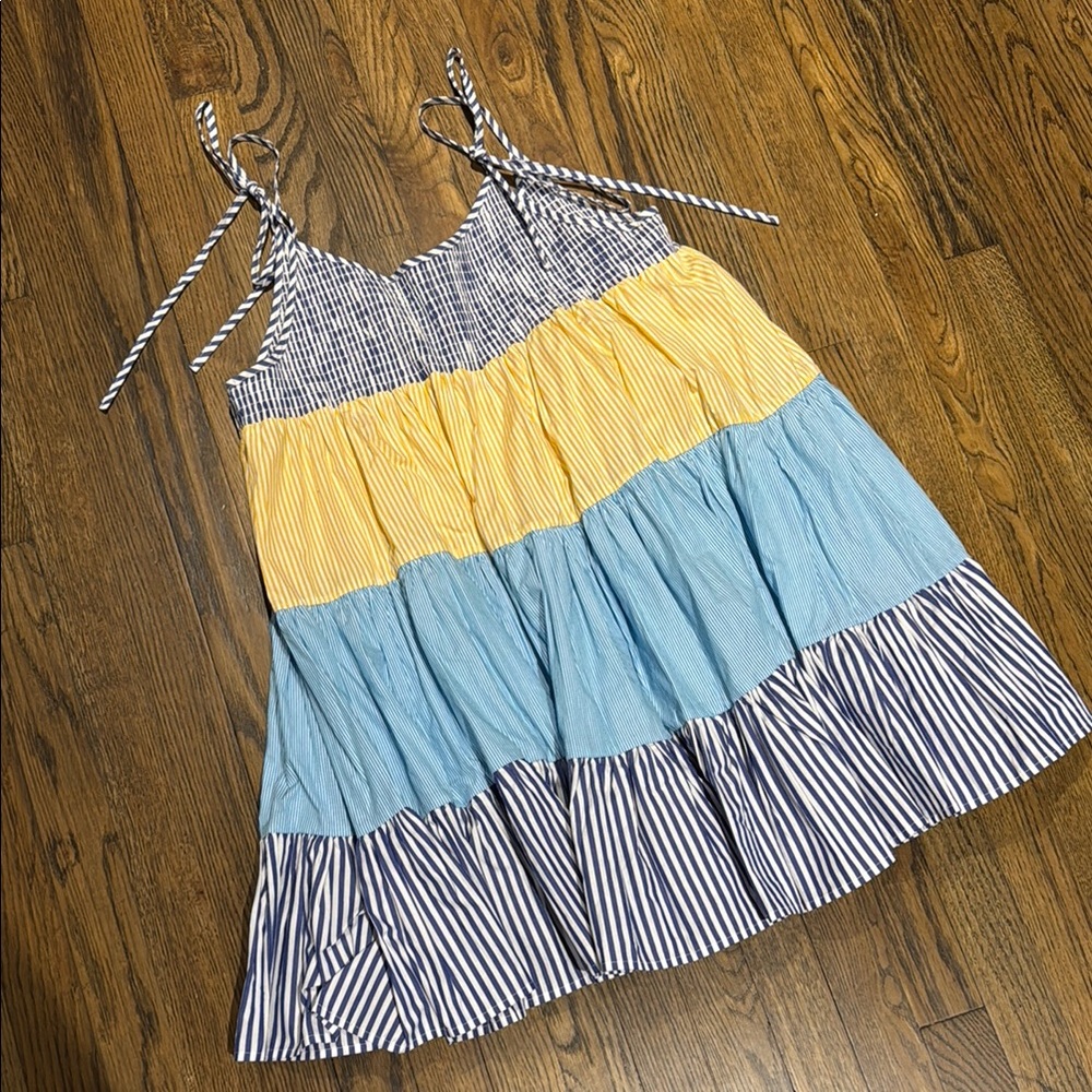 NWOT SOLID & STRIPED Blue and Yellow Striped Dress